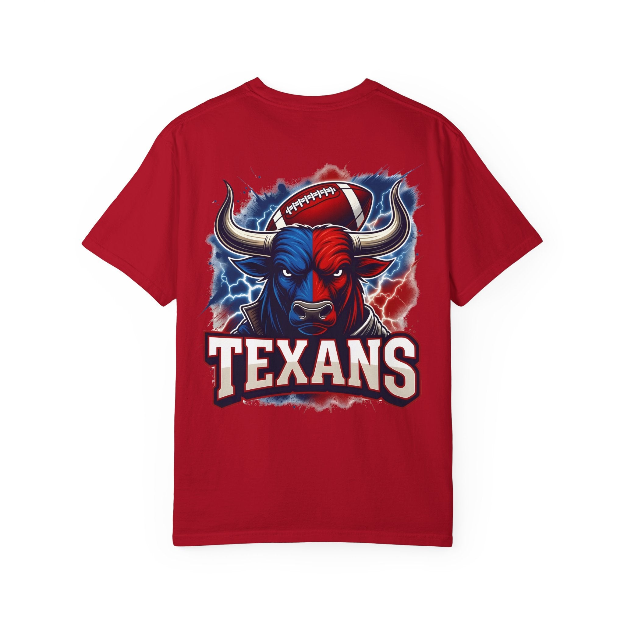 Texans Graphic T-Shirt — Red, White & Blue Bull Football Tee