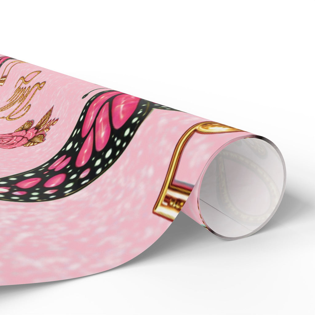 Dolly Pink Butterfly Guitar Wrapping Paper