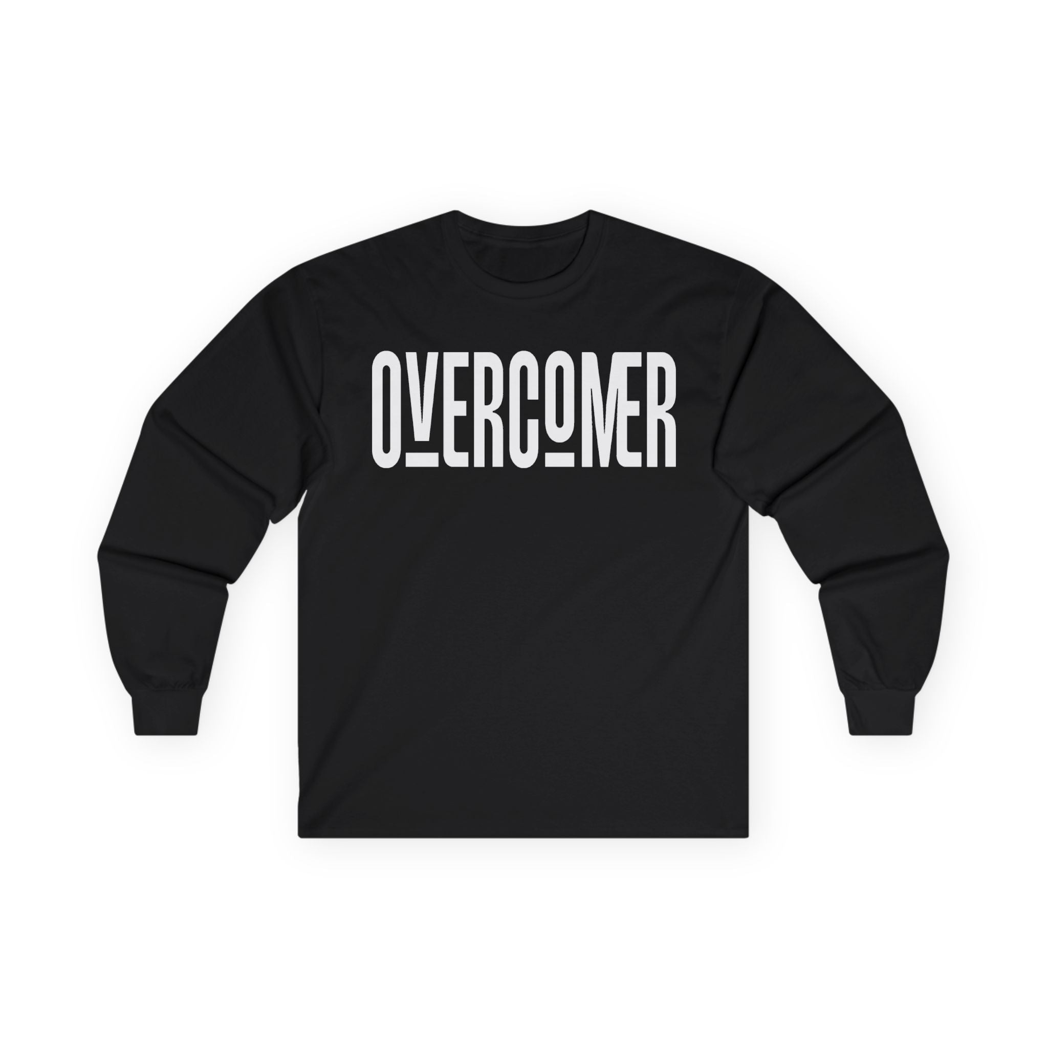 Overcomer Long Sleeve Tee — Motivational Graphic Shirt