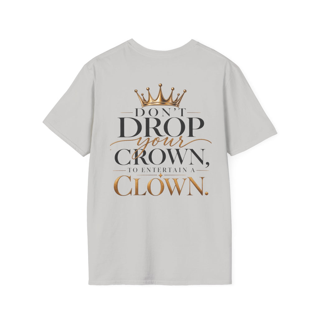 Crowned Smile Emoji T-Shirt — Cute Gold Crown Graphic Tee