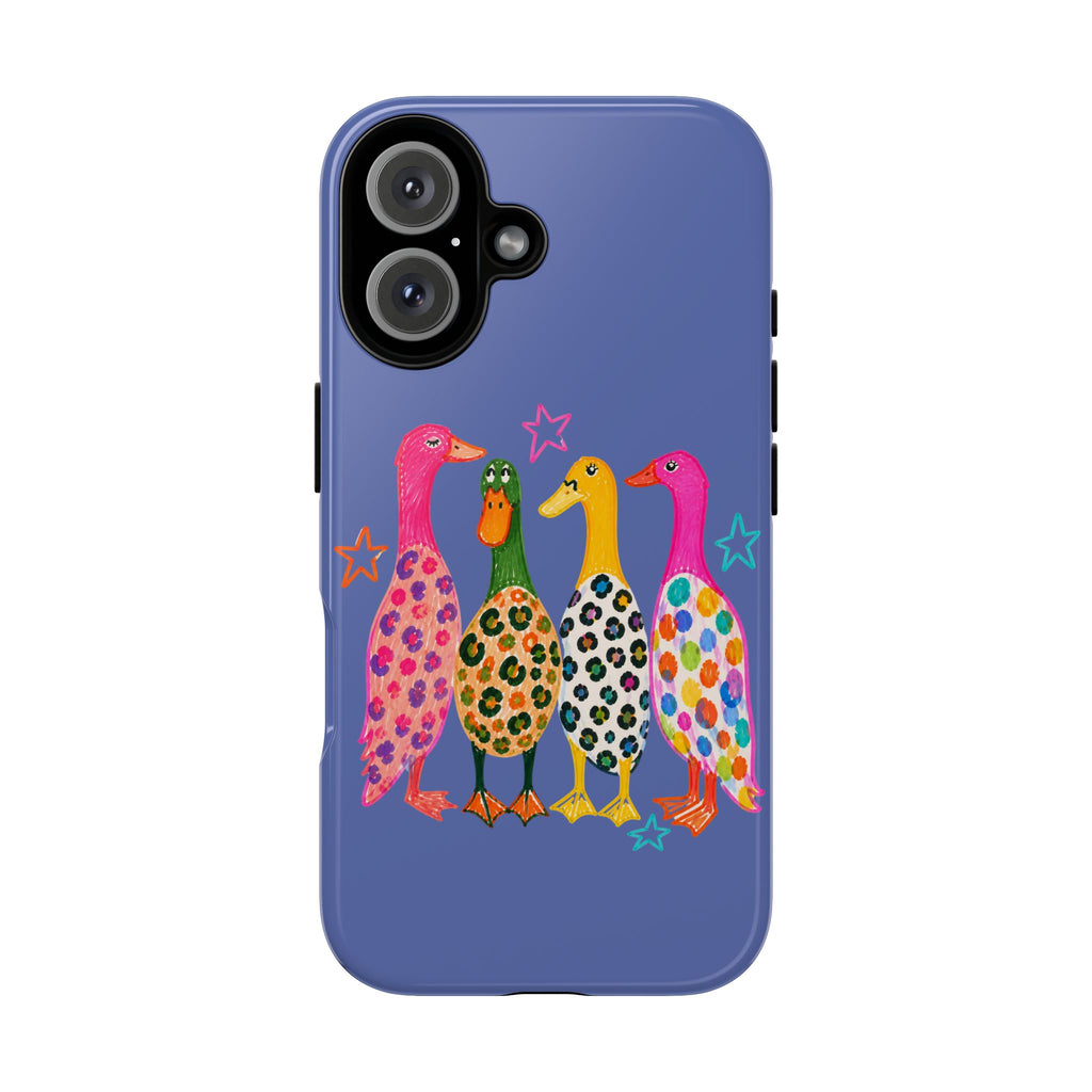 Colorful Duck Pattern Phone Case – Whimsical Rainbow Ducks Design