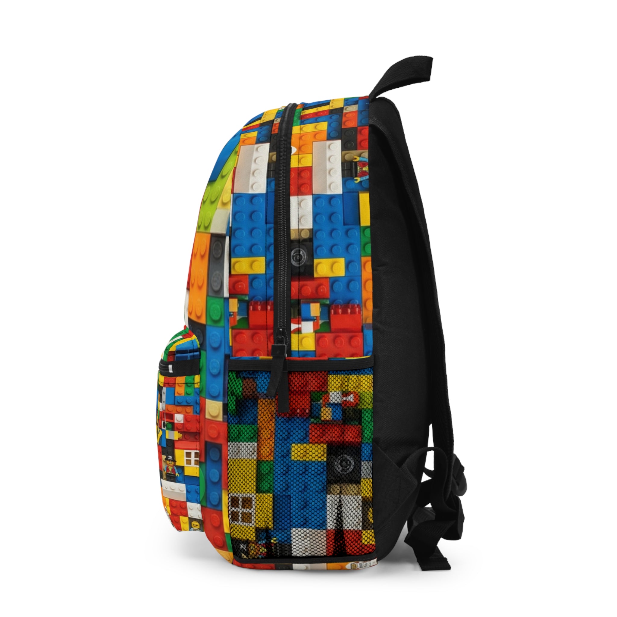 Personalized Kids Brick-Pattern Backpack – Custom Name School Bag (e.g., "Justin")