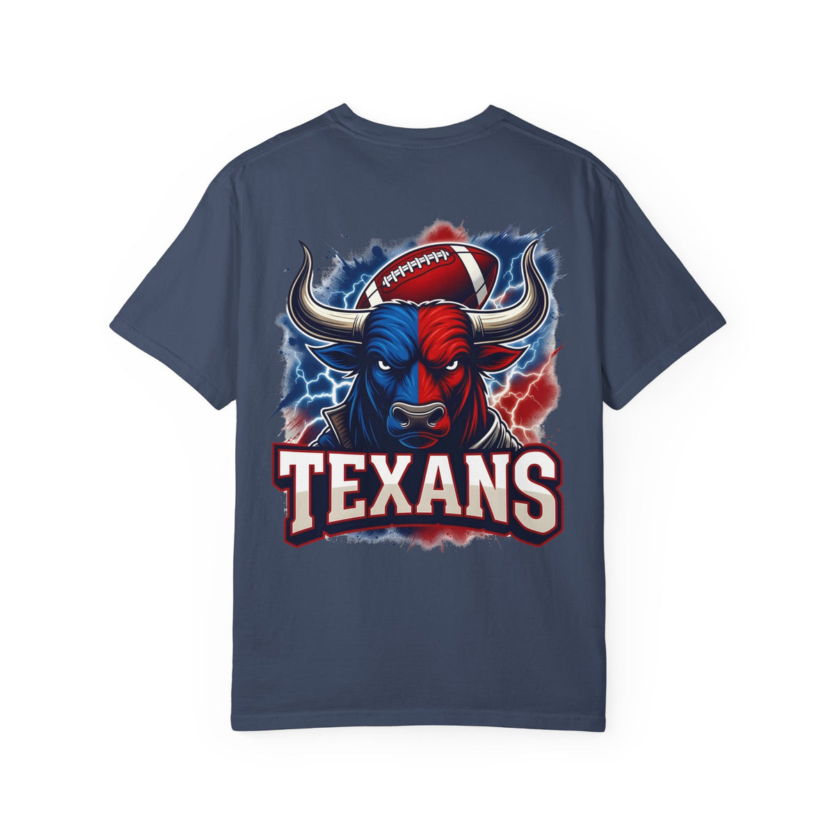 Texans Graphic T-Shirt — Red, White & Blue Bull Football Tee