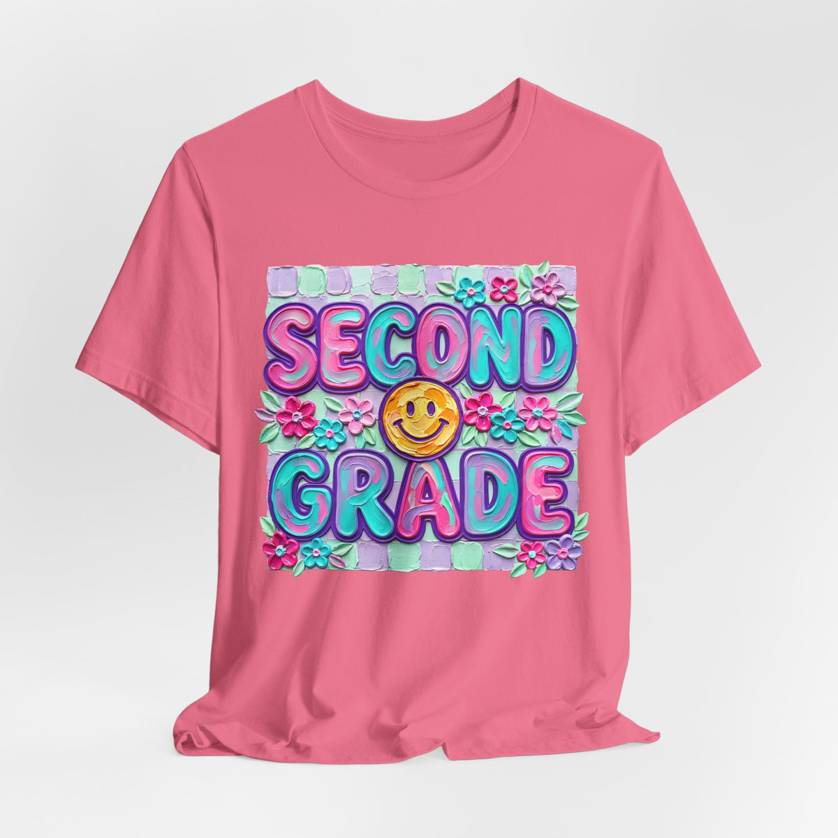Second Grade Smiley Tee — Colorful Back-to-School Shirt for Kids