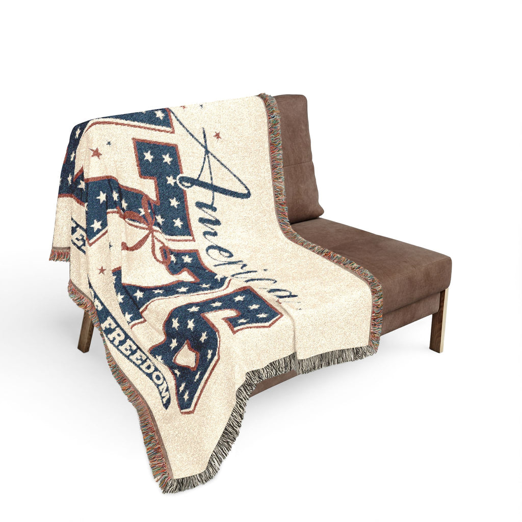 America 1776 Woven Blanket - 250 Years of Freedom Patriotic Throw