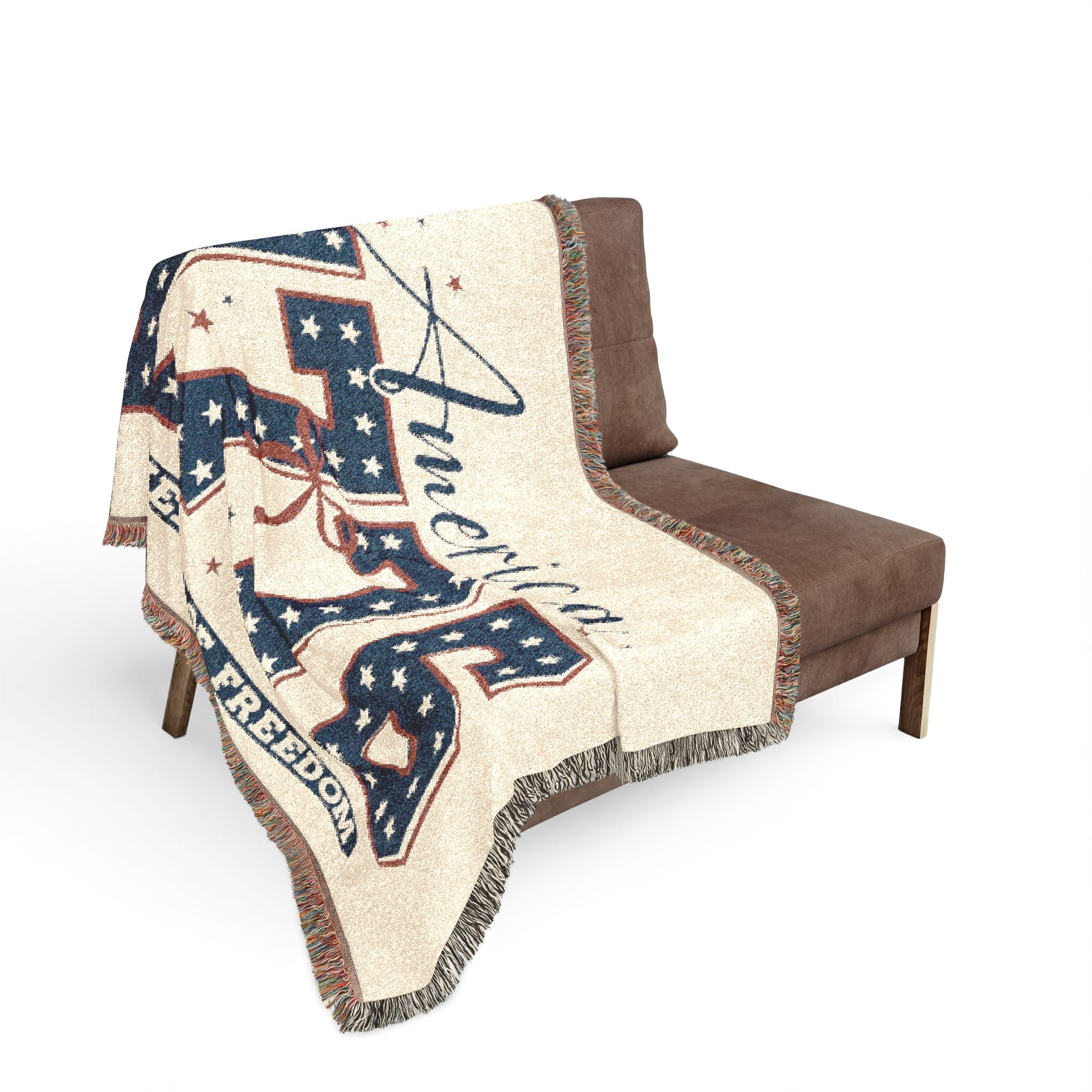 America 1776 Woven Blanket - 250 Years of Freedom Patriotic Throw
