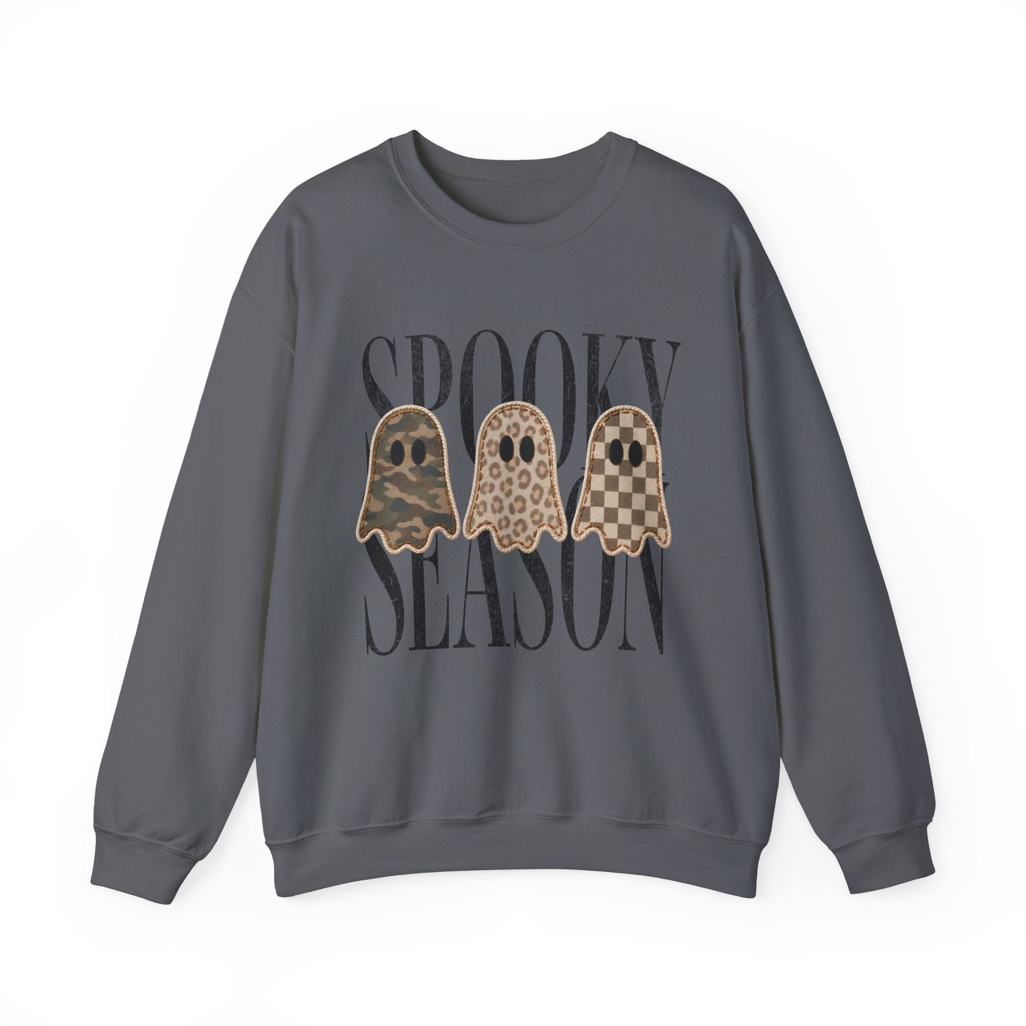 Spooky Season Crewneck Sweatshirt — Neutral Ghosts Graphic