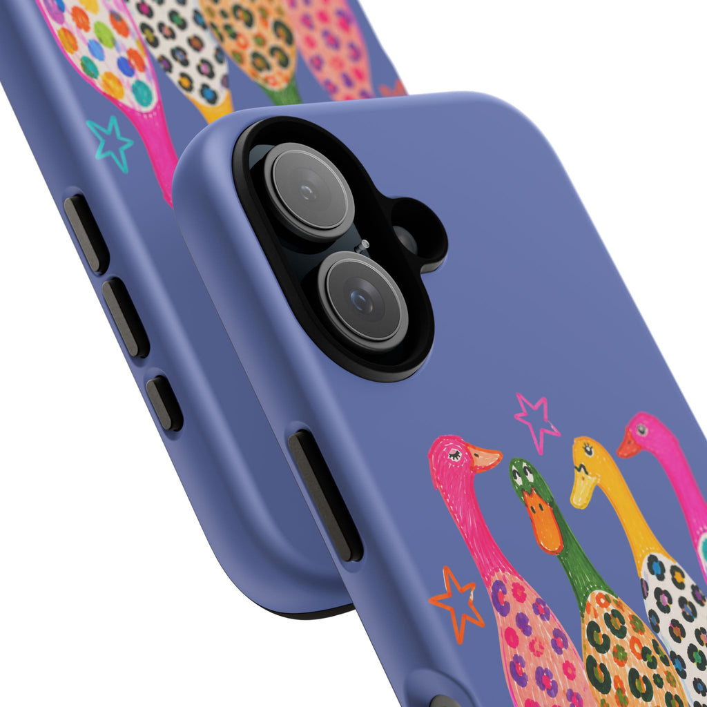 Colorful Duck Pattern Phone Case – Whimsical Rainbow Ducks Design