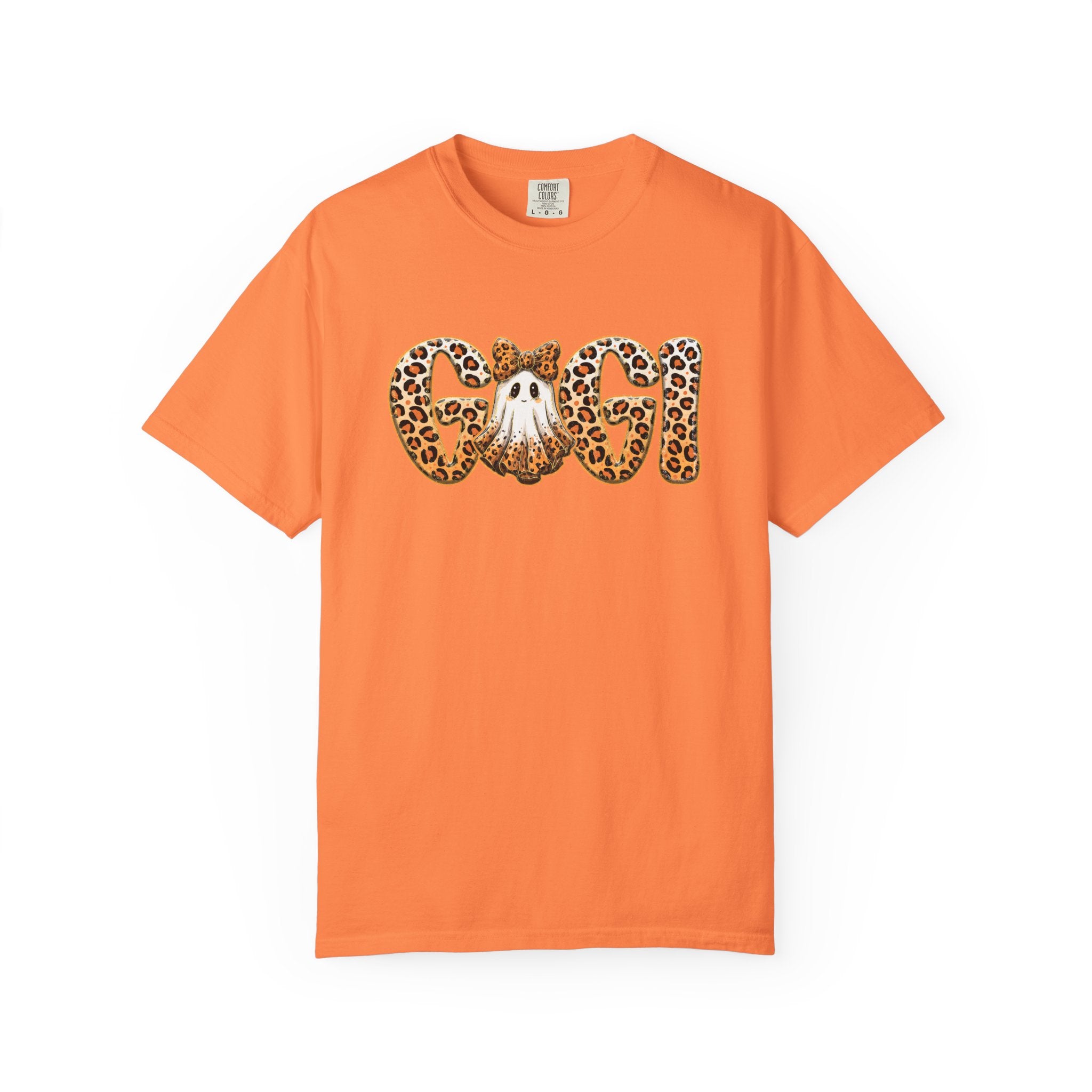 Halloween Ghost "Gigi" Leopard Graphic T-Shirt — Cute Spooky Tee