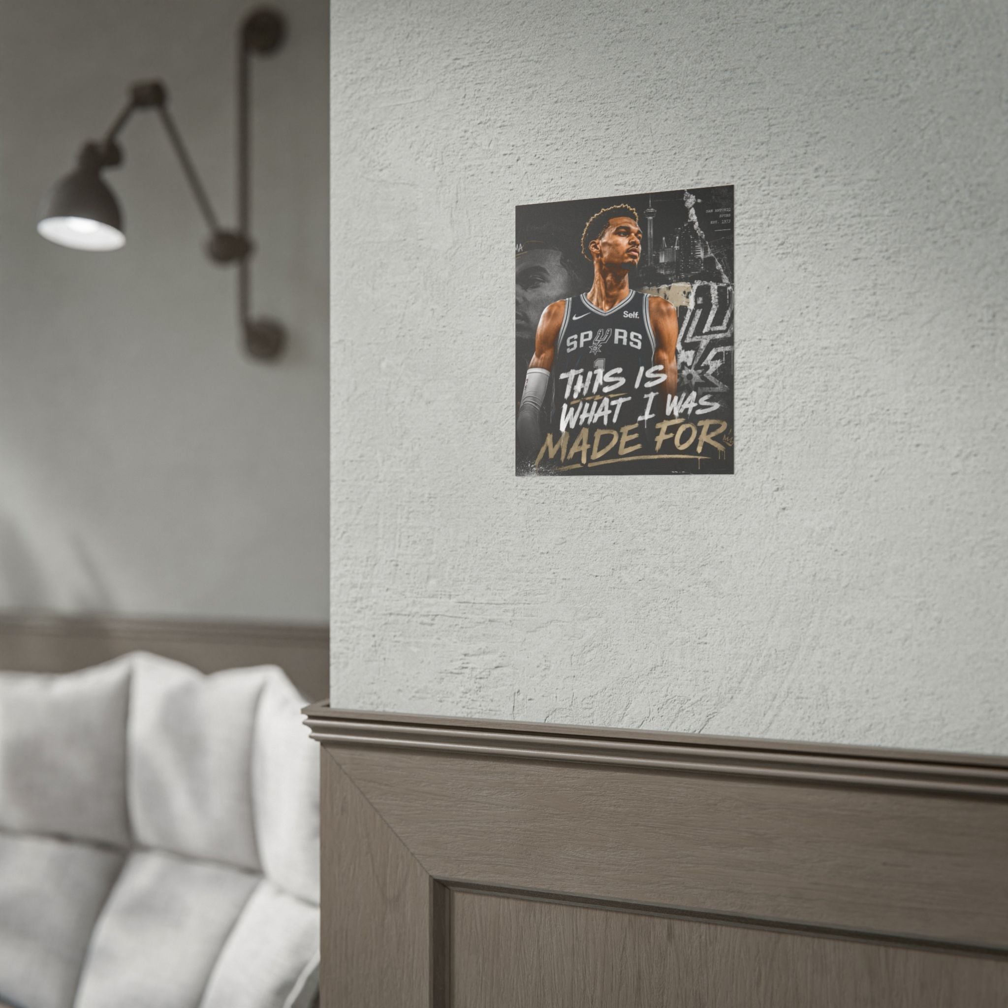 Spurs Basketball Rolled Poster — “This Is What I Was Made For” Motivational Keldon Johnson Wall Art