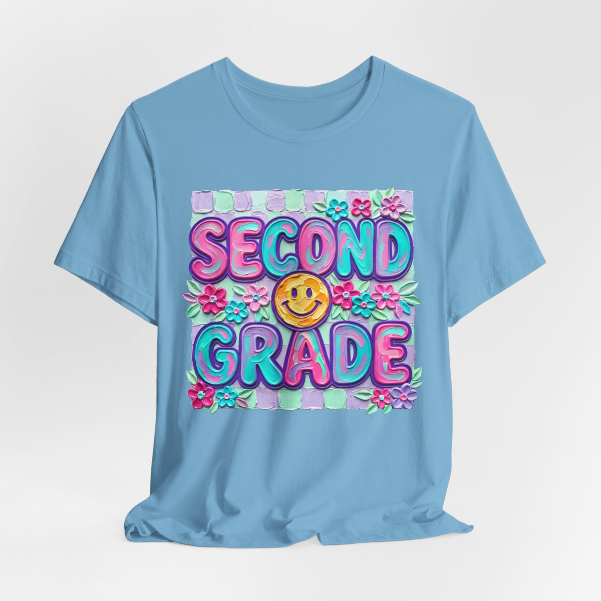 Second Grade Smiley Tee — Colorful Back-to-School Shirt for Kids