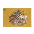 Autumn Patchwork Pumpkin Flag — Double-Sided Fall Garden Banner