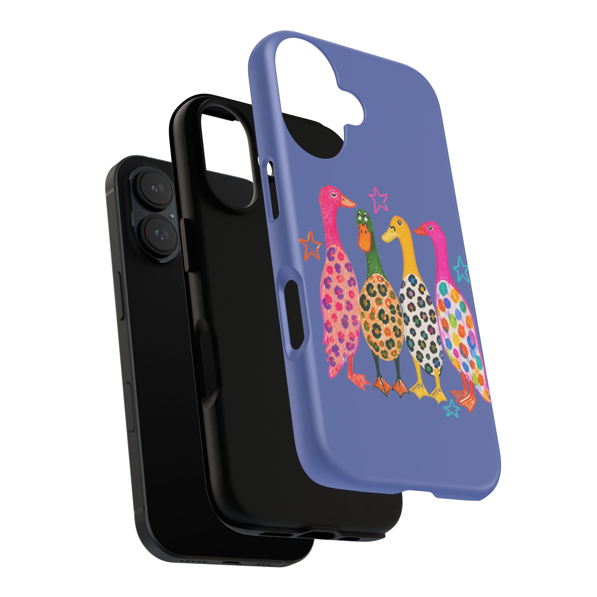 Colorful Duck Pattern Phone Case – Whimsical Rainbow Ducks Design