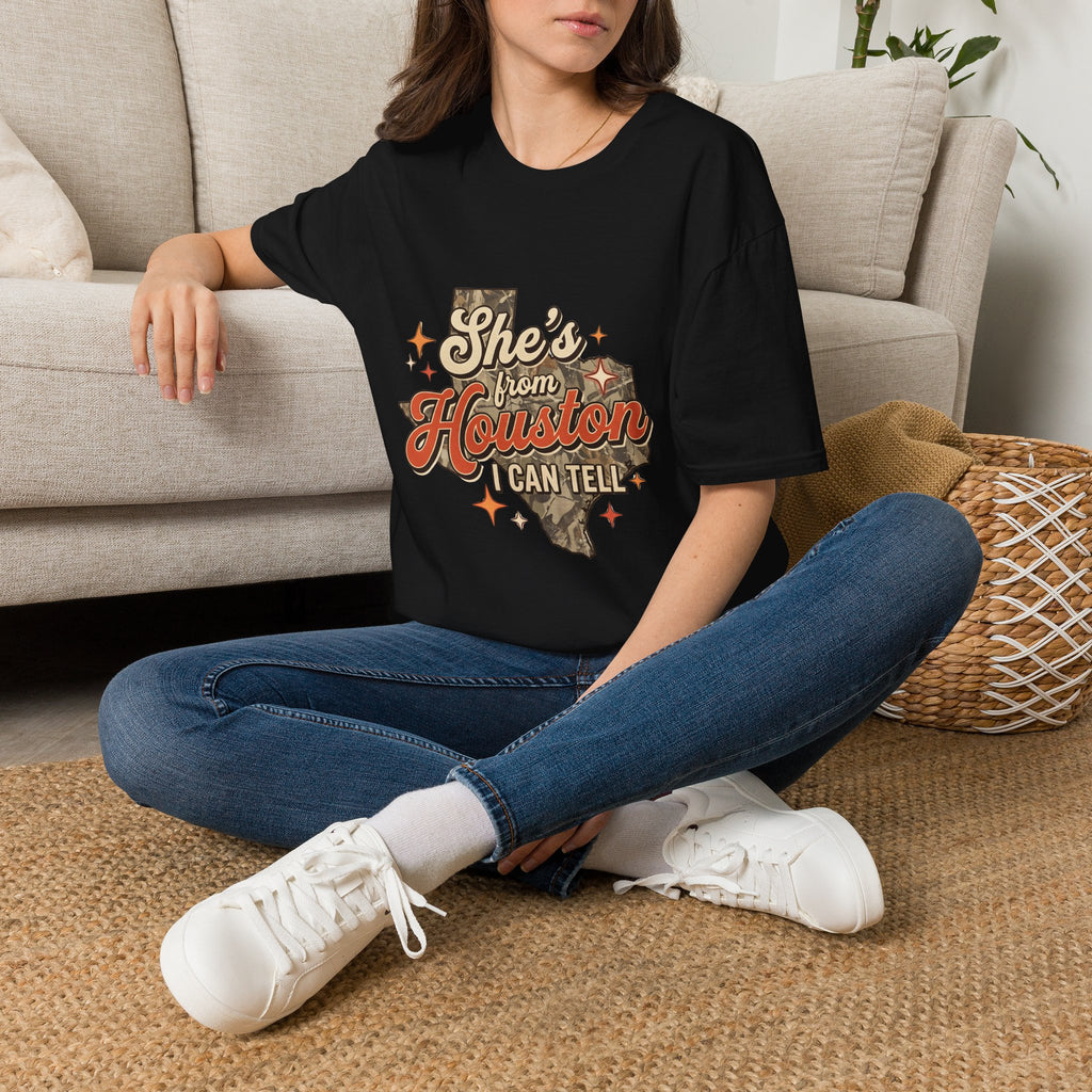 She's From Houston T-Shirt — Retro Texas Pride Graphic Tee