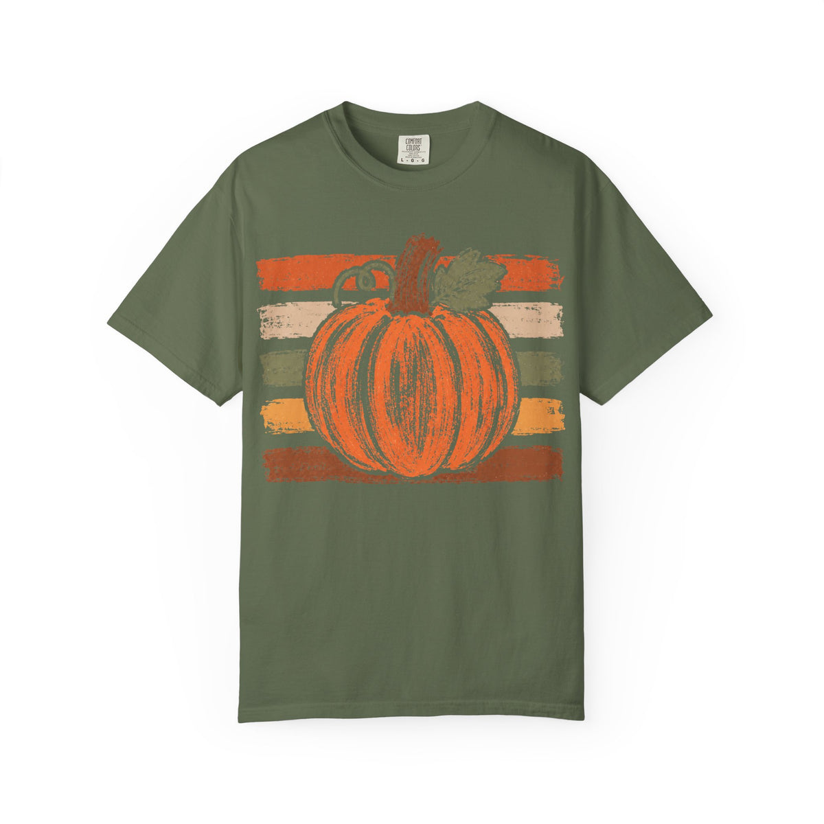 Pumpkin Retro Stripe T-Shirt — Vintage Fall Pumpkin Tee