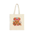 Halloween Mouse Pumpkin Tote Bag — Cute Spooky Cotton Canvas Tote