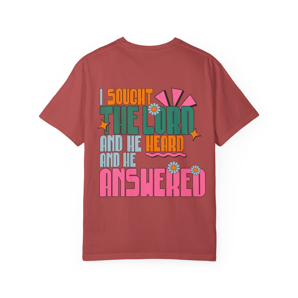 Faith Flower T‑Shirt — “I Sought The Lord And He Heard” Vintage Floral Tee