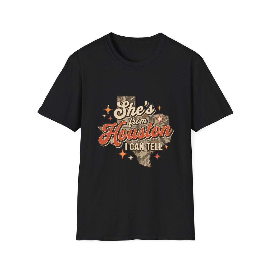 She's From Houston T-Shirt — Retro Texas Pride Graphic Tee
