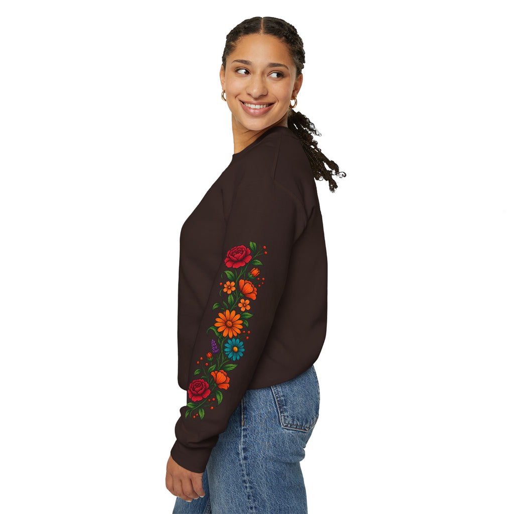 Dry Bones Come to Life Crewneck Sweatshirt — Ezekiel 37:1-10 Floral Skeleton Graphic