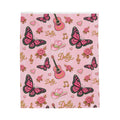 Dolly Butterfly & Guitar Velveteen Plush Blanket