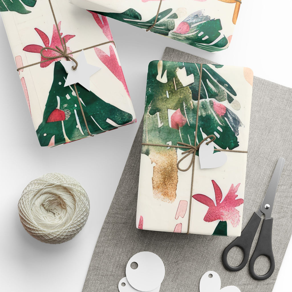 Nutcracker & Watercolor Christmas Tree Wrapping Paper