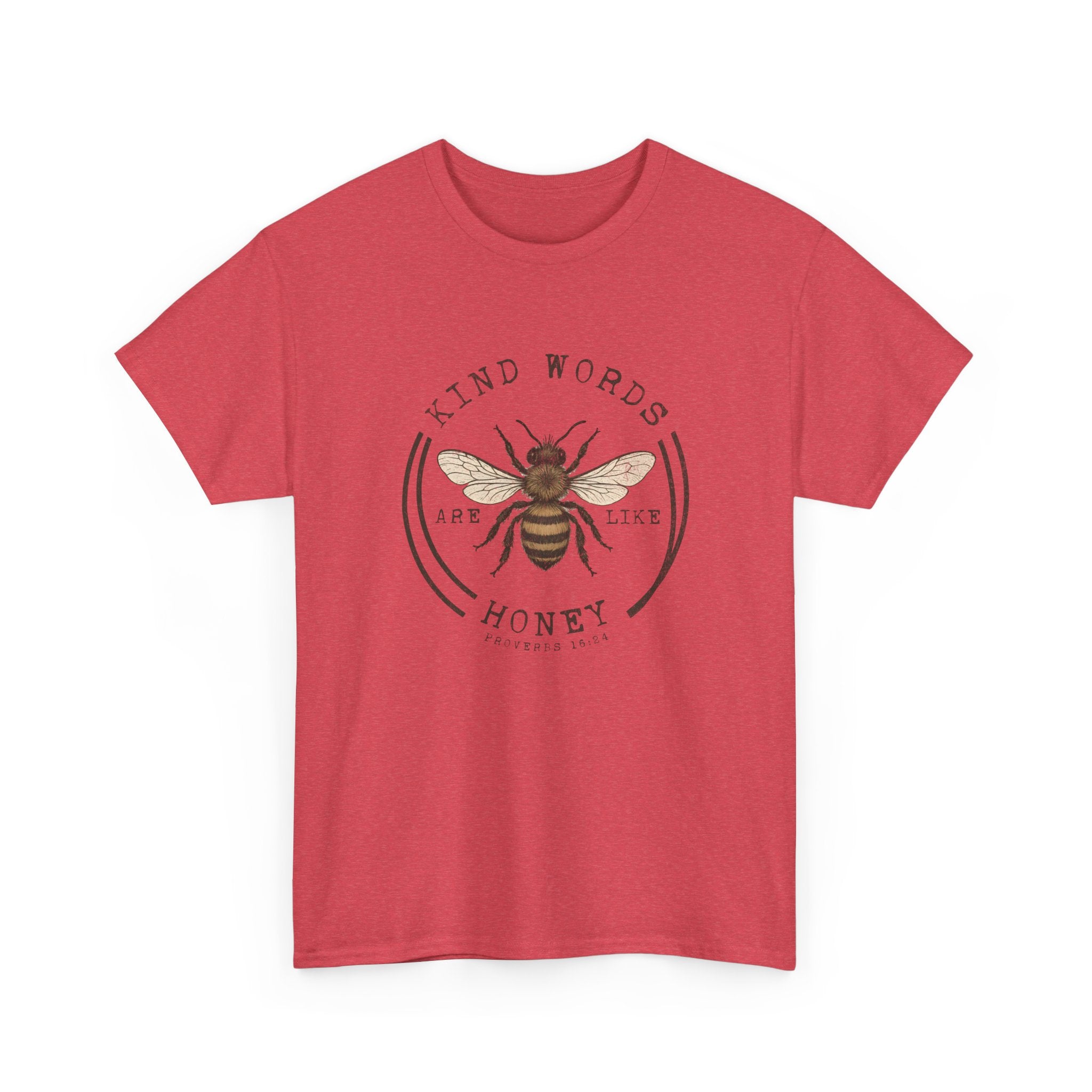 Bee Graphic Tee — "Kind Words Are Like Honey" Vintage Botanical Shirt