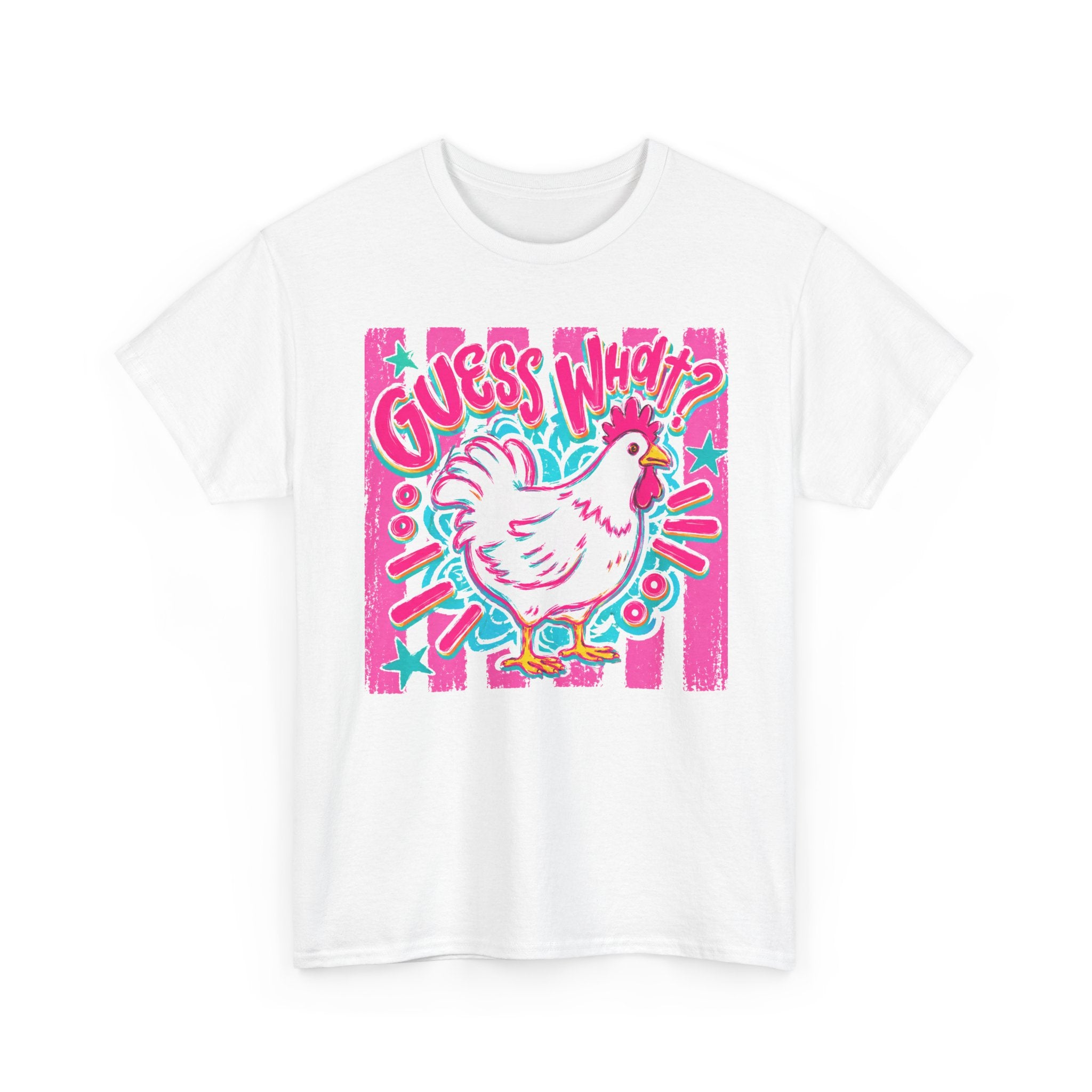 Chicken Butt Graphic Tee — "Guess What? Chicken Butt" Funny Retro Pink Shirt