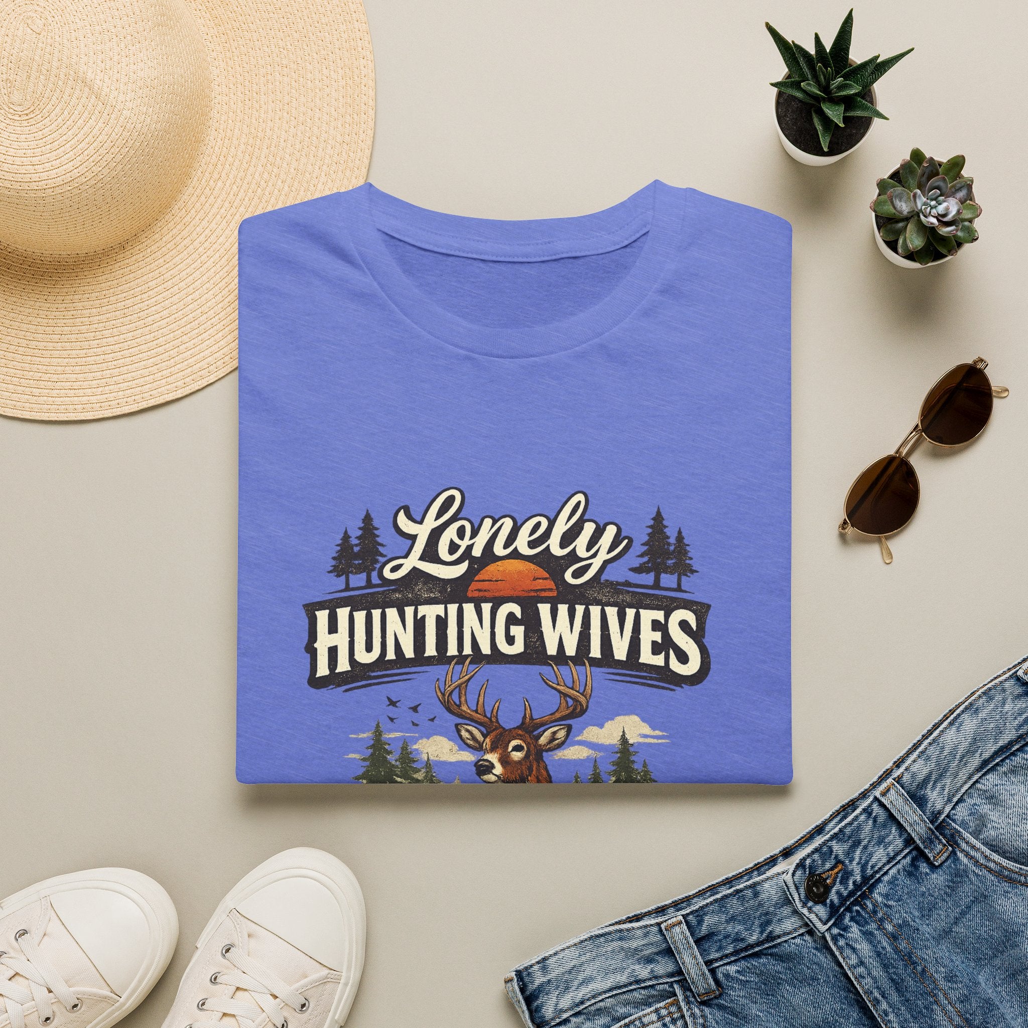 Lonely Hunting Wives T-Shirt — Funny Hunting Wife Graphic Tee