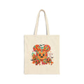 Halloween Pumpkin Mouse Canvas Tote Bag — Cute Spooky Trick-or-Treat Reusable Bag
