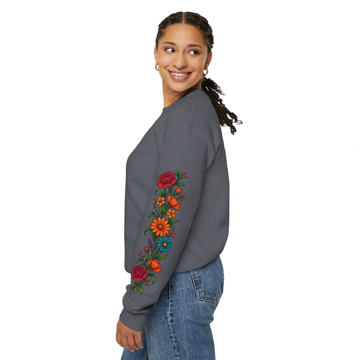 Dry Bones Come to Life Crewneck Sweatshirt — Ezekiel 37:1-10 Floral Skeleton Graphic