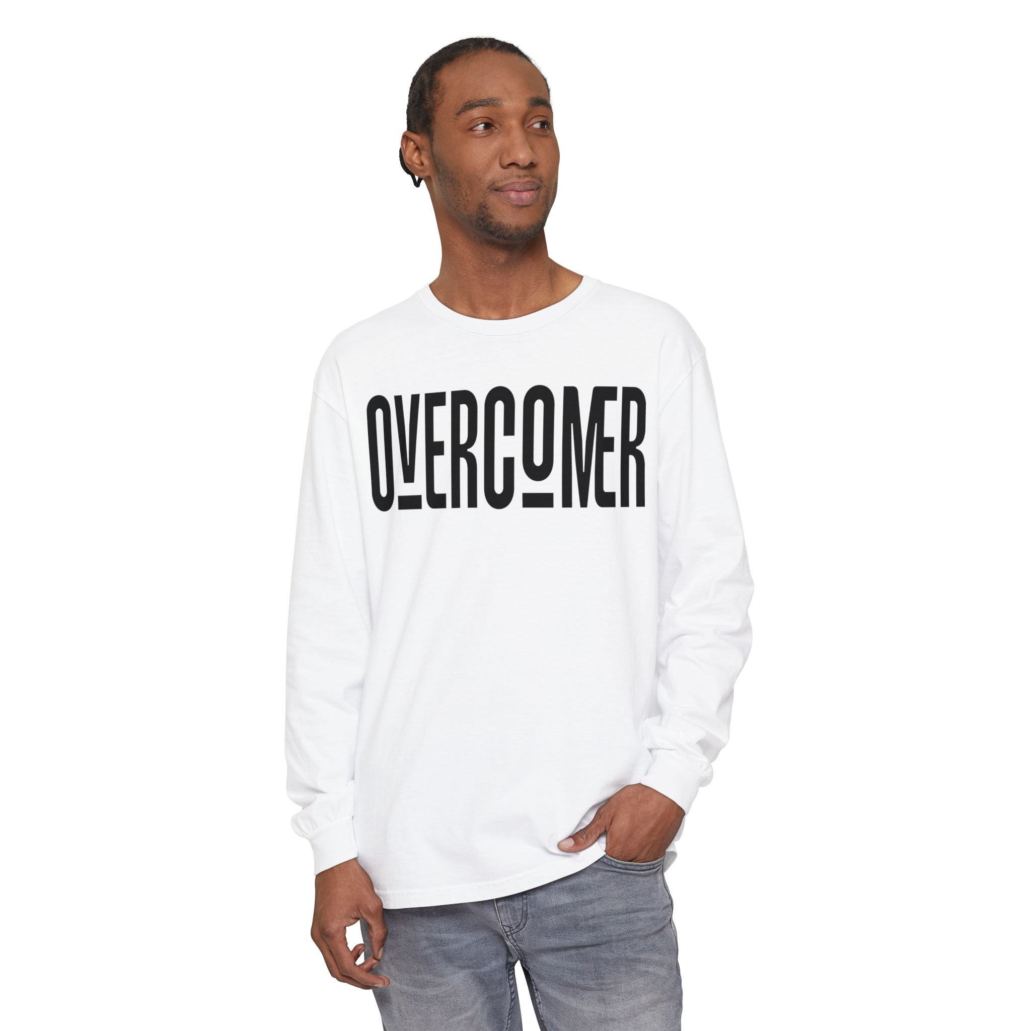 Overcomer Long Sleeve Shirt — Inspirational Graphic Tee