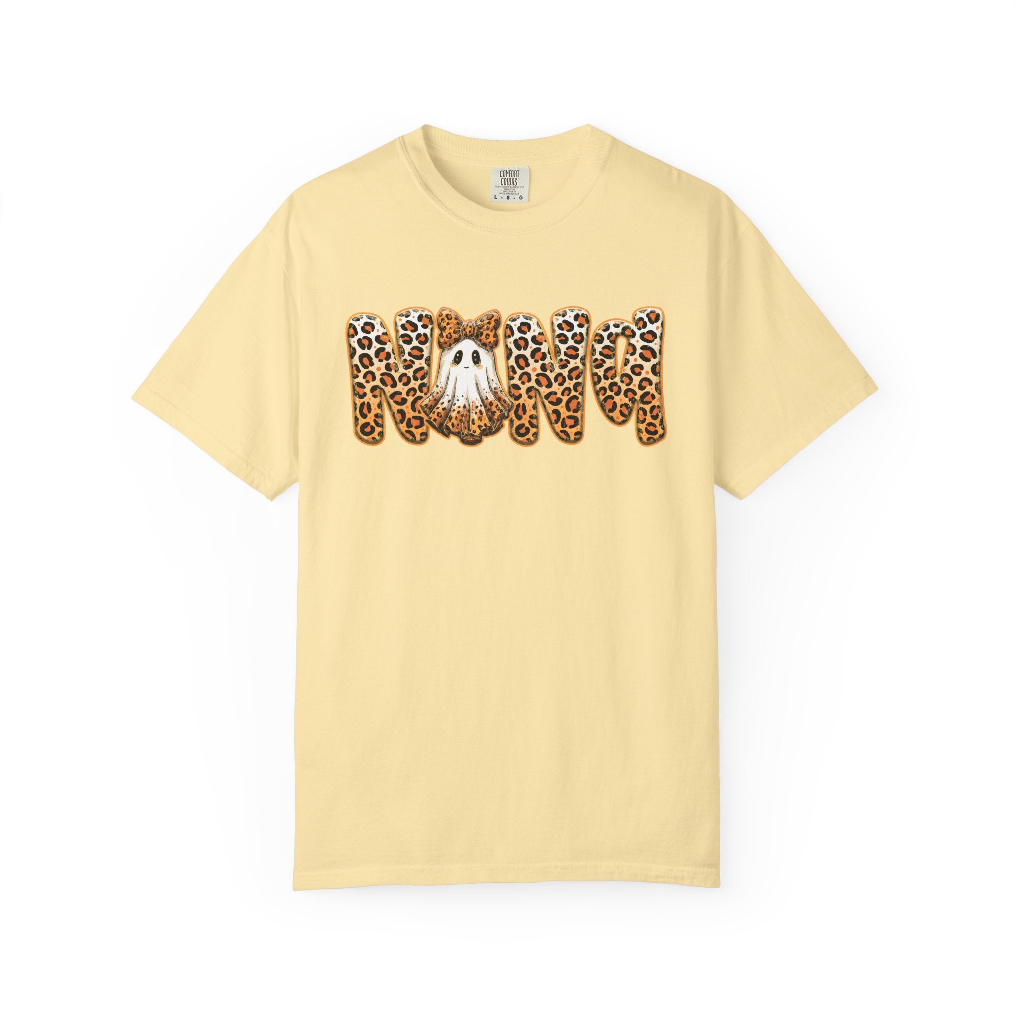Leopard T-Shirt — 'Nana' Script with Paw & Leopard Print
