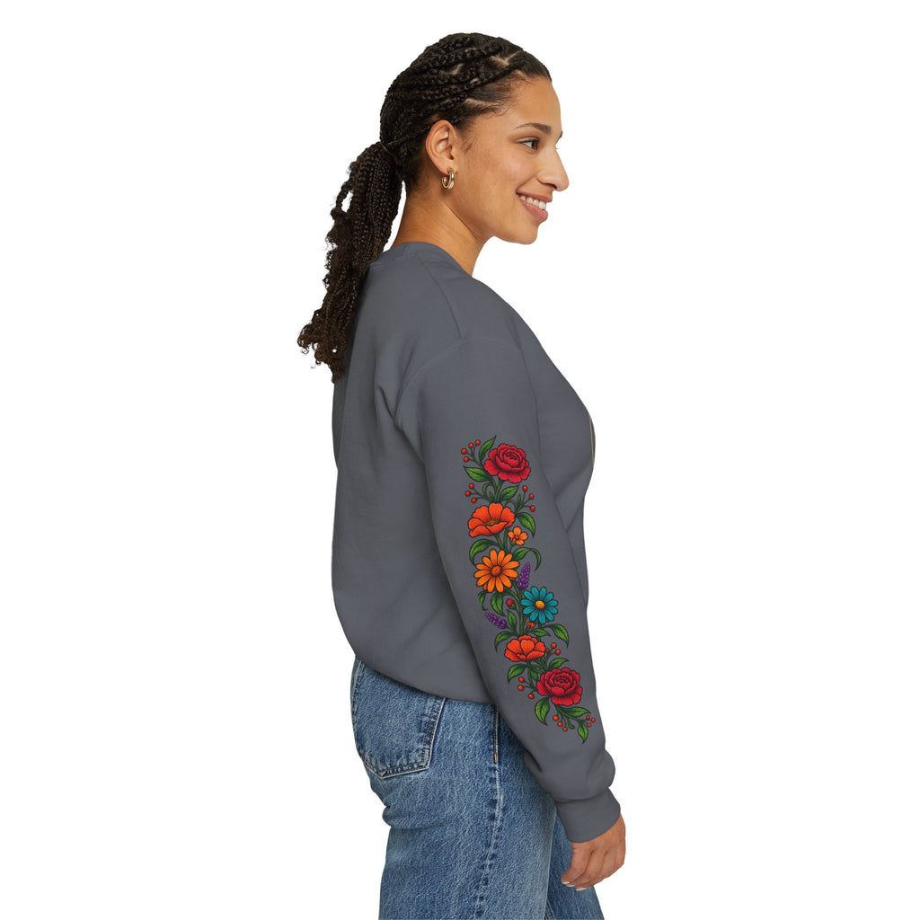 Dry Bones Come to Life Crewneck Sweatshirt — Ezekiel 37:1-10 Floral Skeleton Graphic