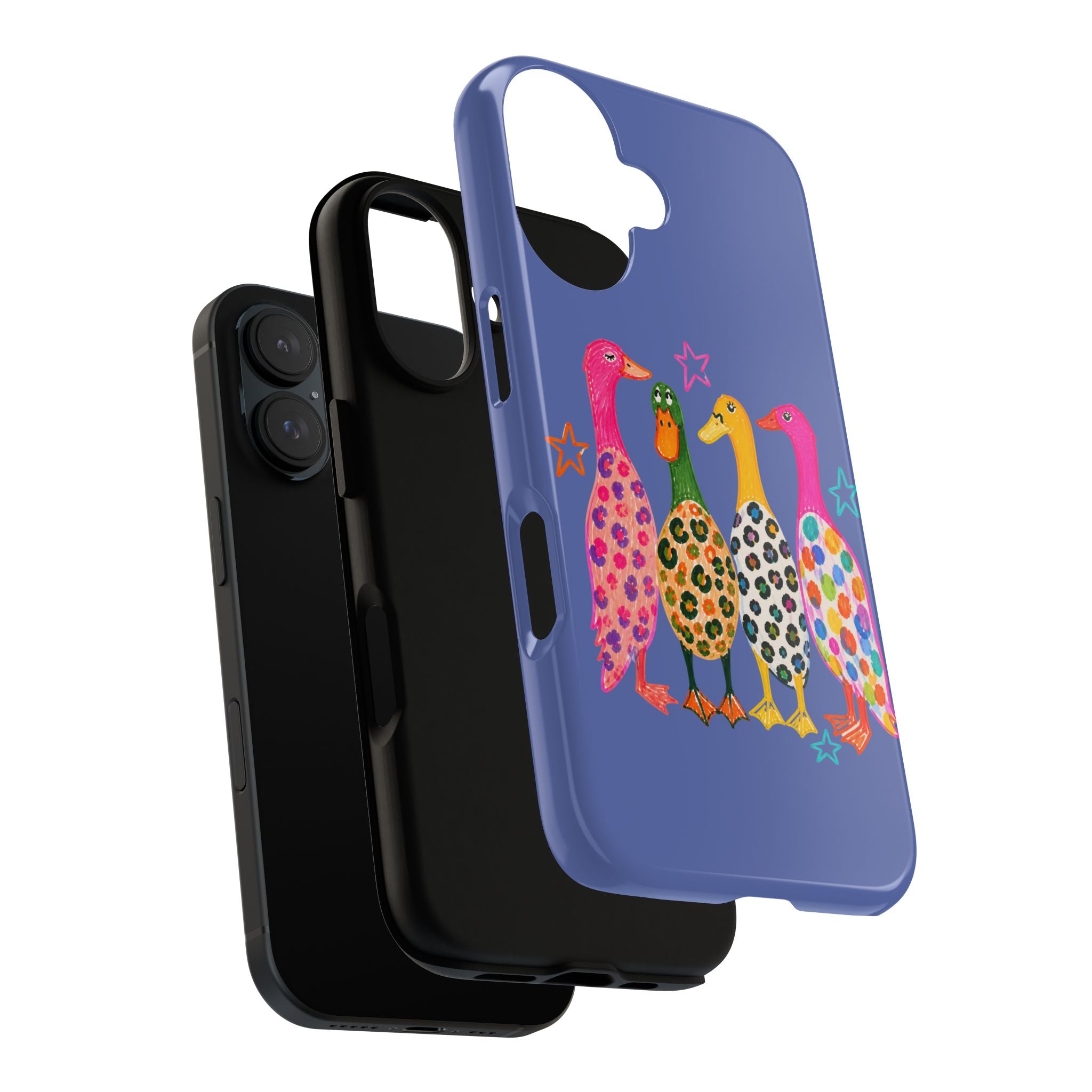 Colorful Duck Pattern Phone Case – Whimsical Rainbow Ducks Design