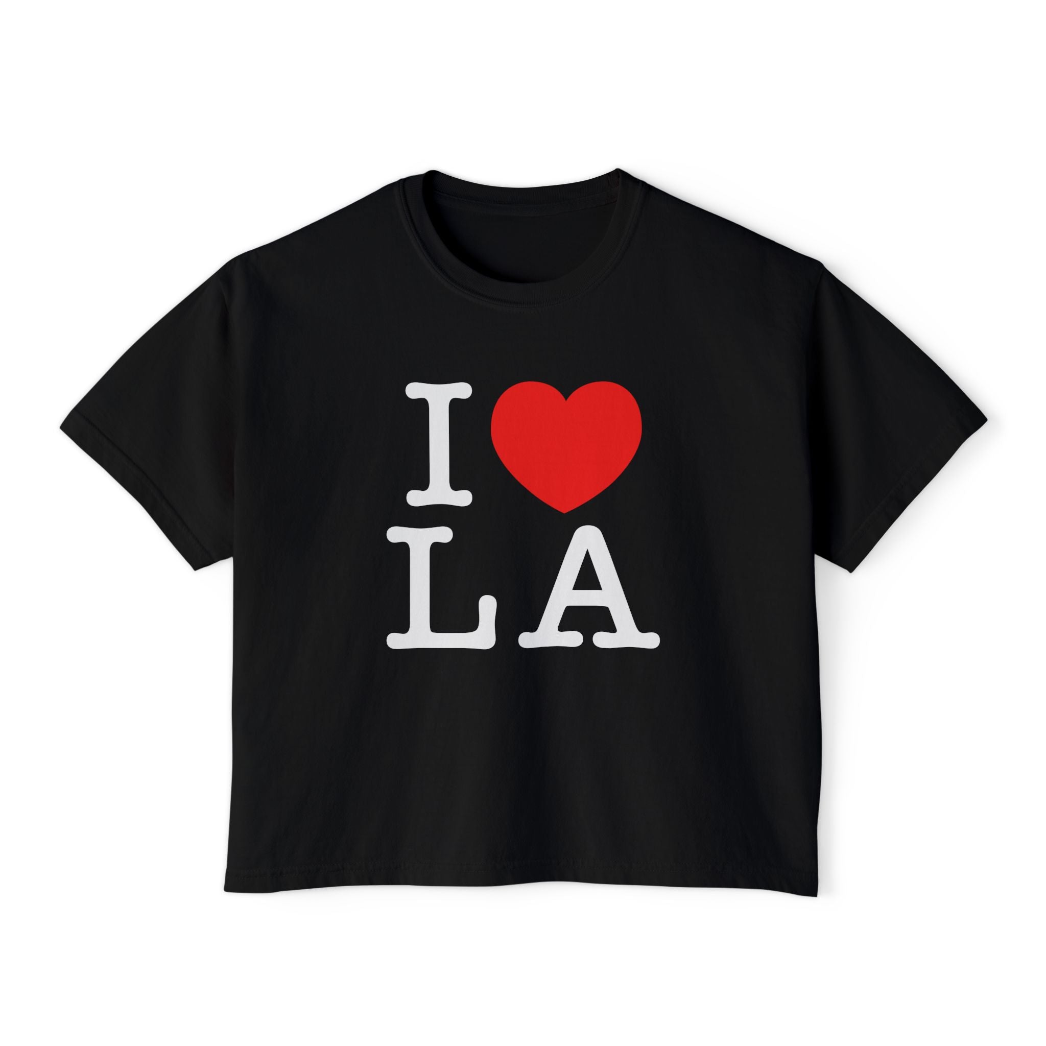 I  LA Women's Boxy Tee — Los Angeles Retro Love Graphic T-Shirt