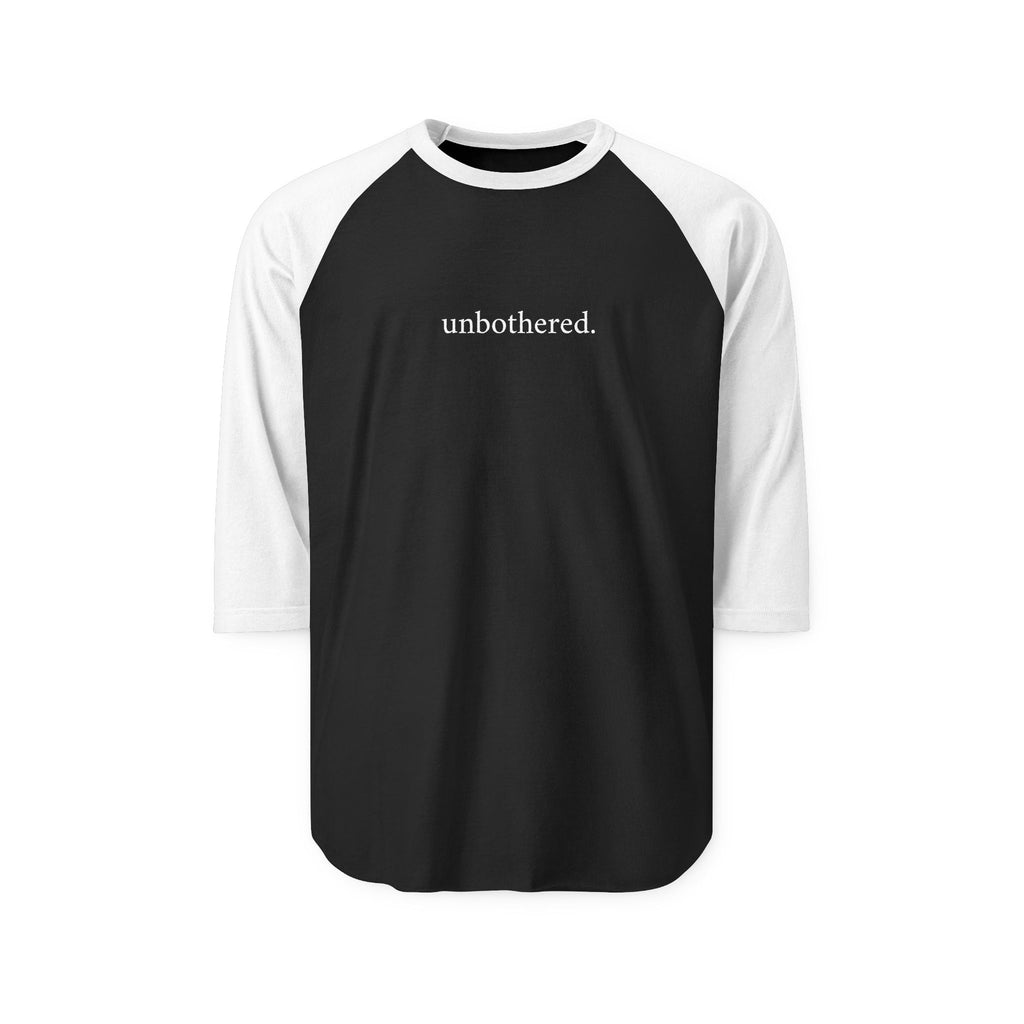 Raglan Shirt — "unbothered." Minimalist Baseball Tee for Chill Vibes