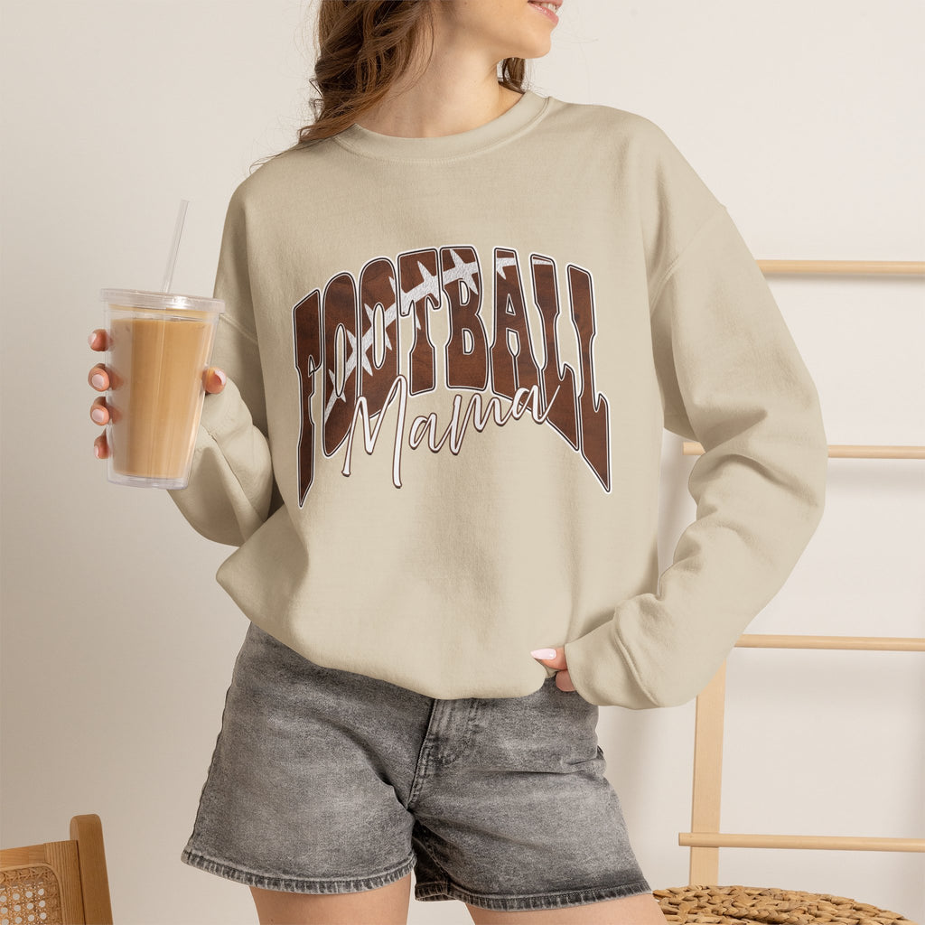 Football Mama Crewneck Sweatshirt – Retro Script Football Mom Pullover