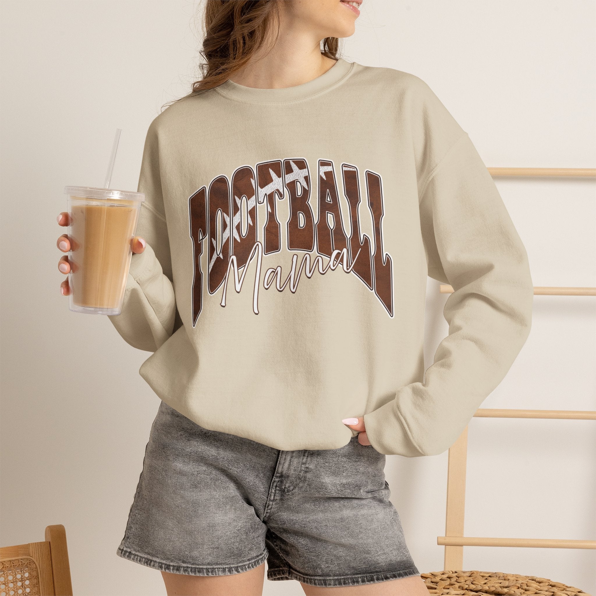 Football Mama Crewneck Sweatshirt – Retro Script Football Mom Pullover