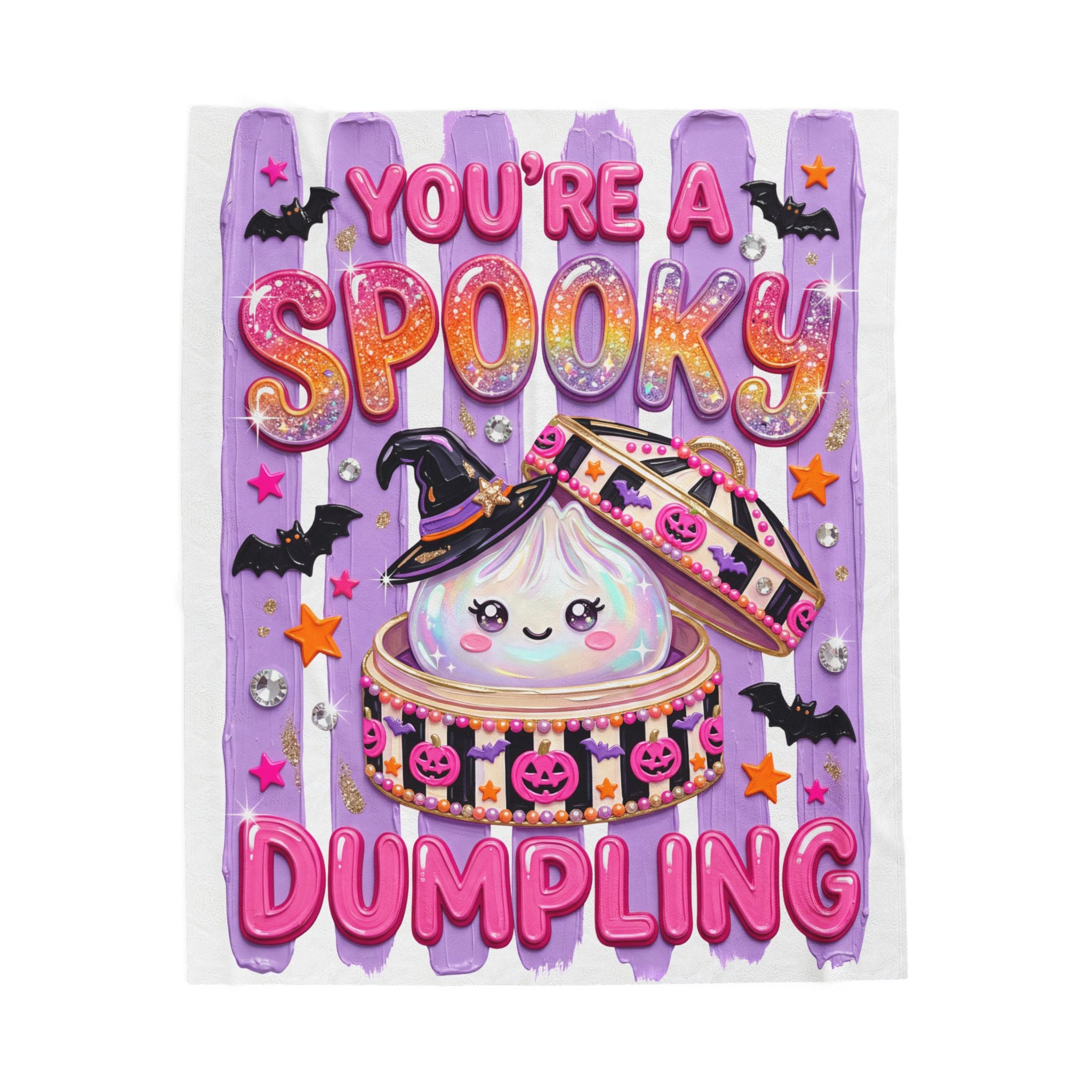 Halloween 'You're a Spooky Dumpling' Velveteen Plush Blanket