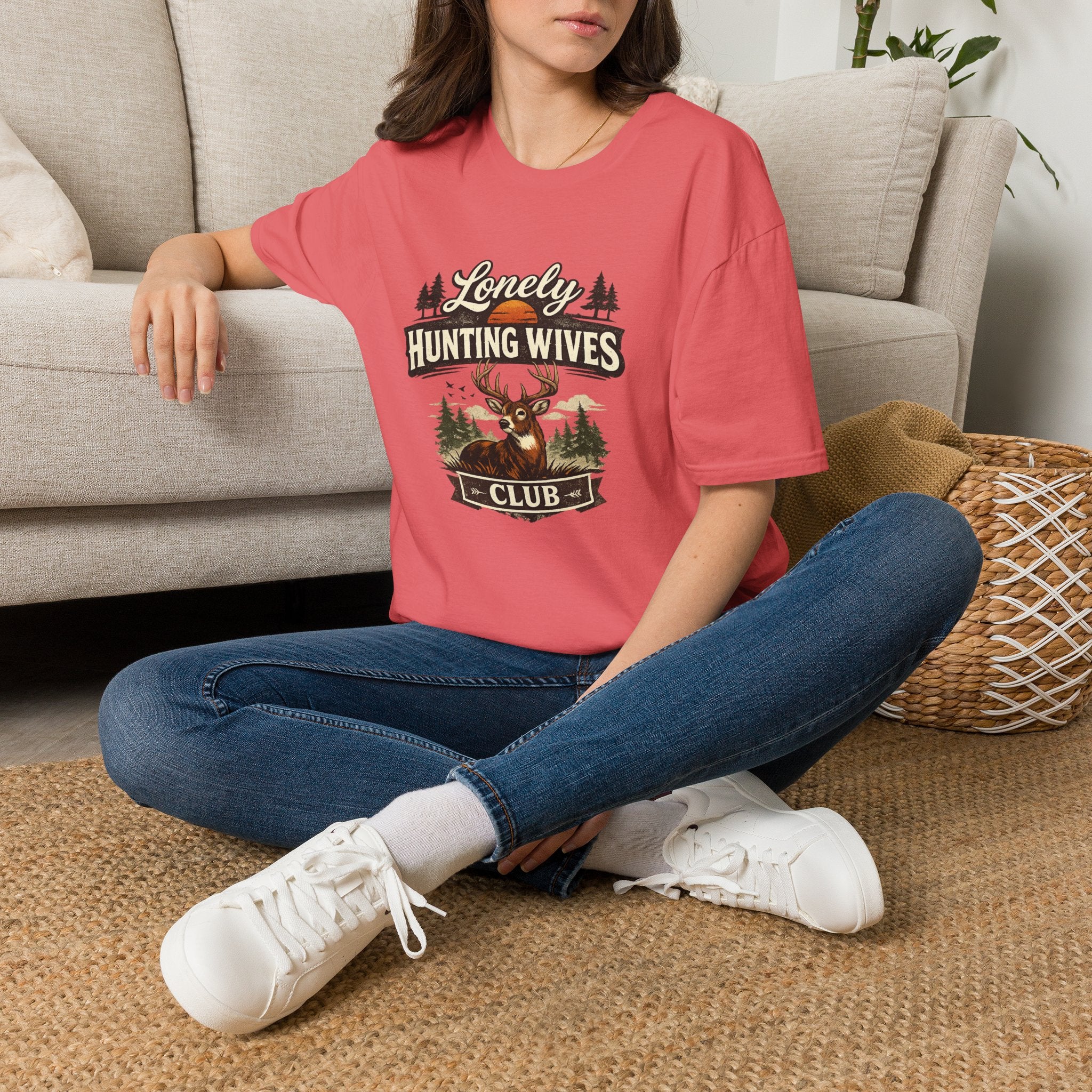 Lonely Hunting Wives T-Shirt — Funny Hunting Wife Graphic Tee