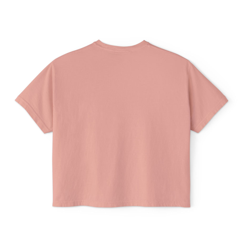 Easy Tiger Boxy Tee — Retro Striped Floral Tiger Graphic Women’s Shirt