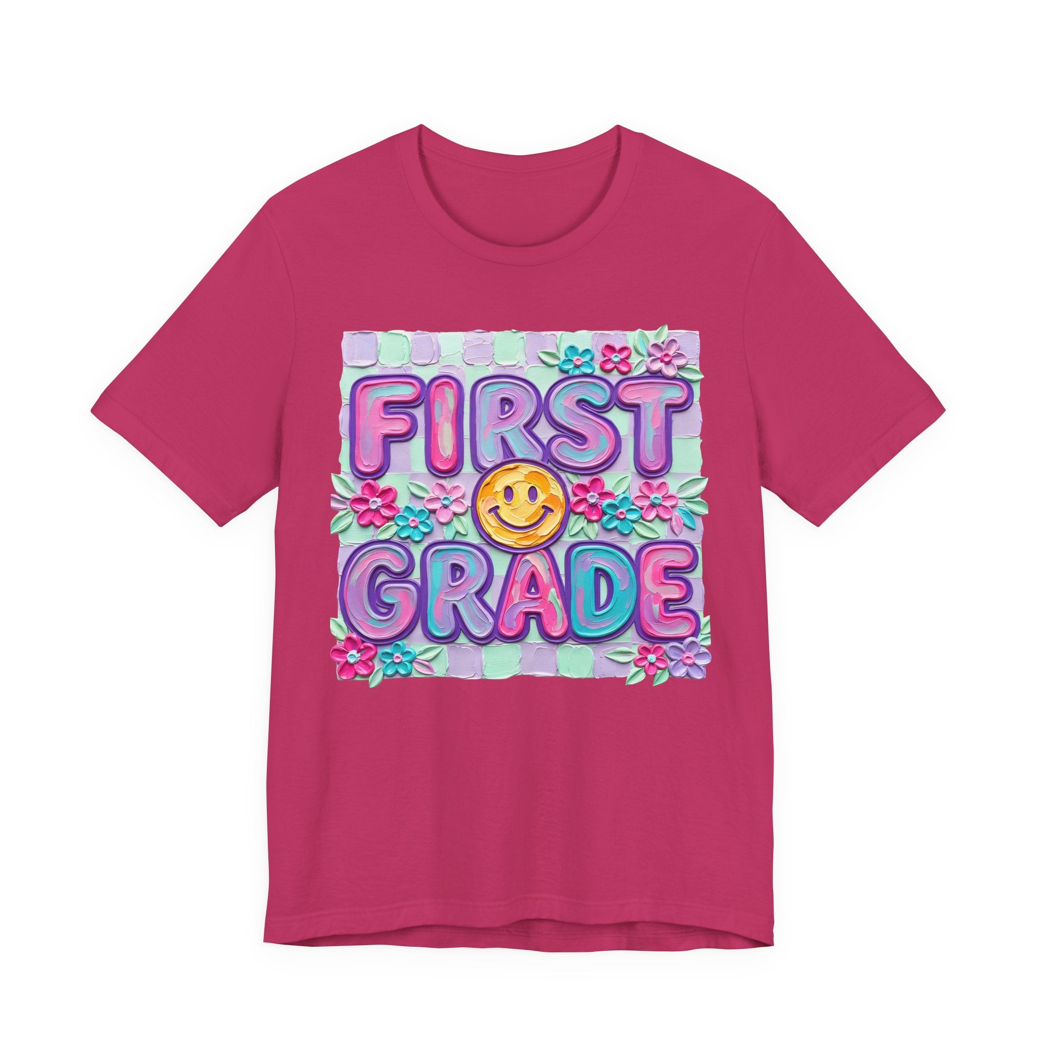 First Grade T-Shirt — Cute Smiley Back-to-School Tee for Kids