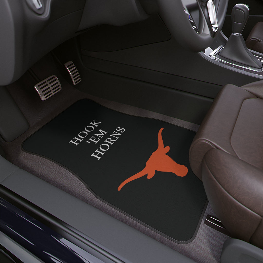 Hook 'Em Horns Car Floor Mat — Texas Longhorns Inspired Auto Rug
