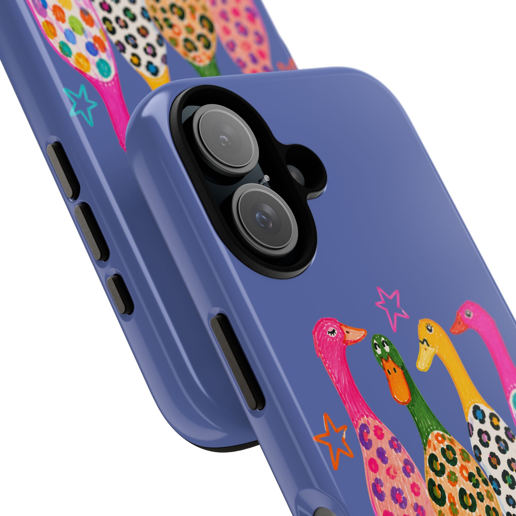 Colorful Duck Pattern Phone Case – Whimsical Rainbow Ducks Design