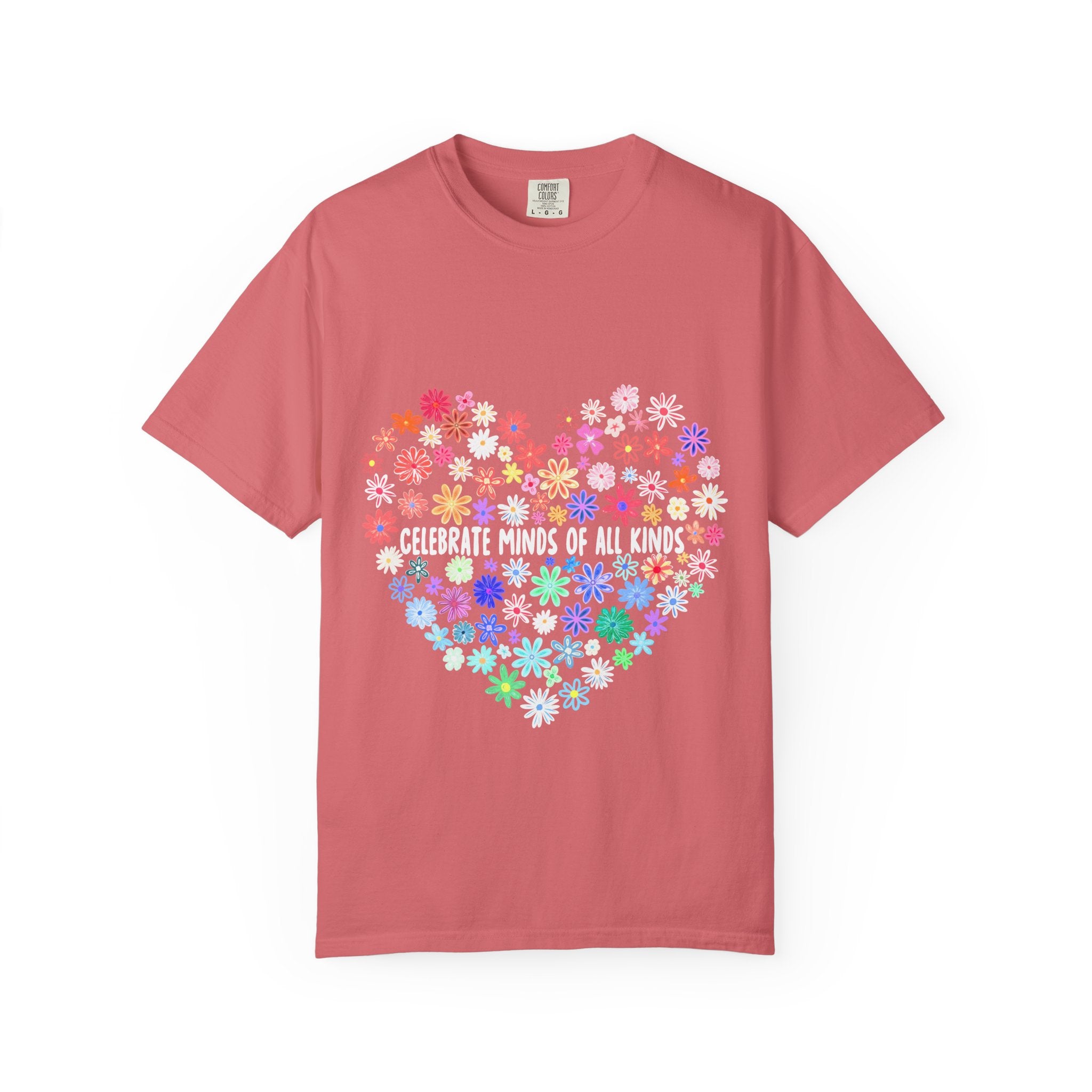 T-Shirt — "Celebrate Minds of All Kinds" Floral Heart Autism Awareness Tee
