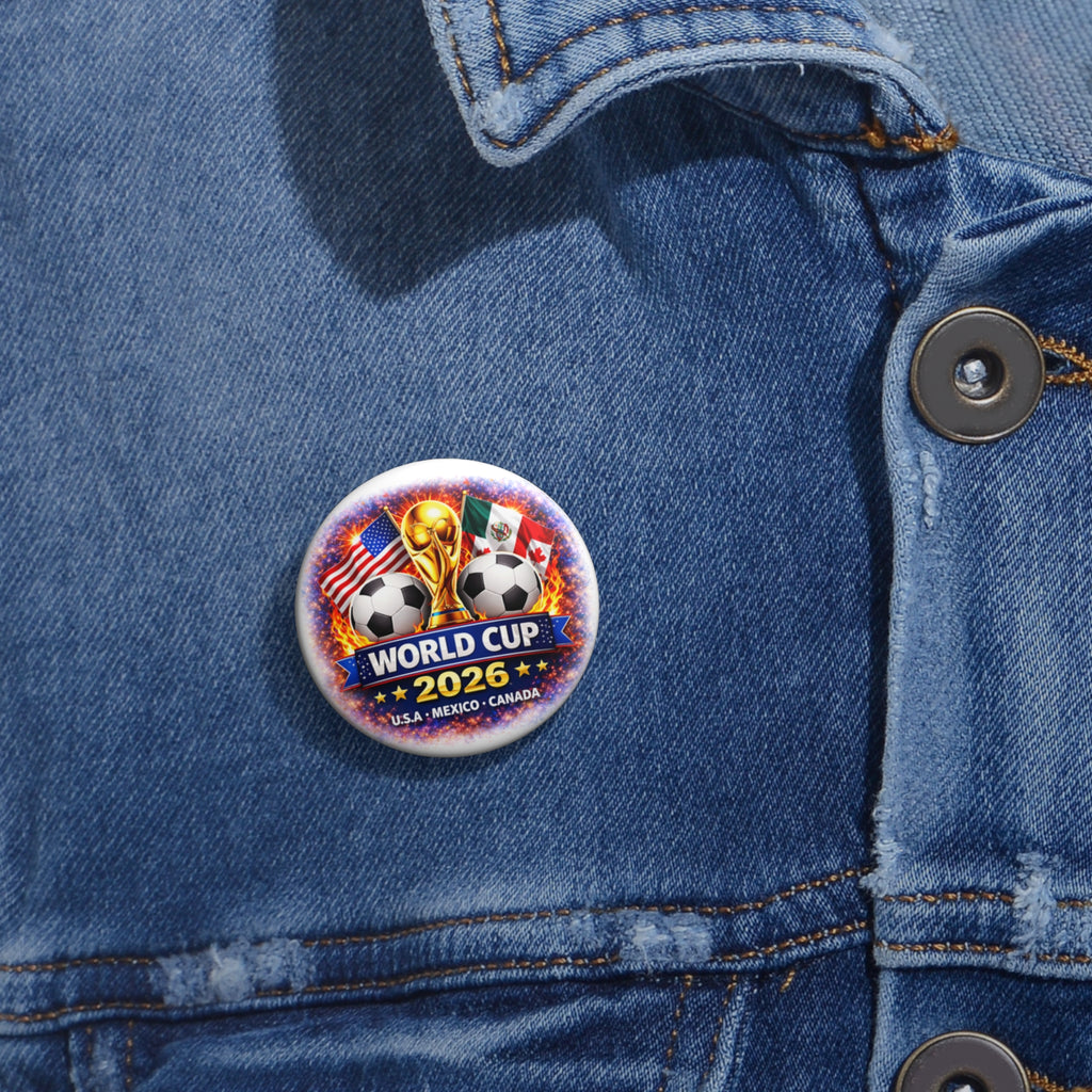 World Cup 2026 Button Pin — USA Mexico Canada Soccer Fan Badge