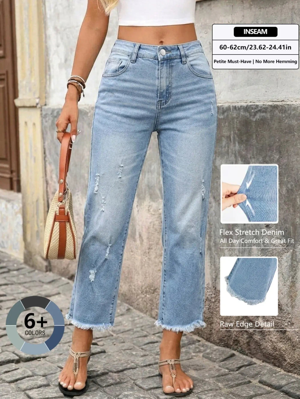 Loose-Fit Cropped Denim Jeans