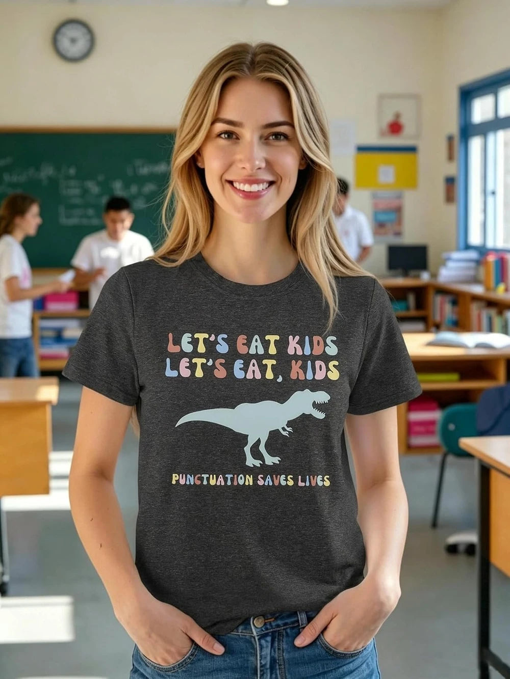 Funny Dinosaur Teacher Graphic TShirt
