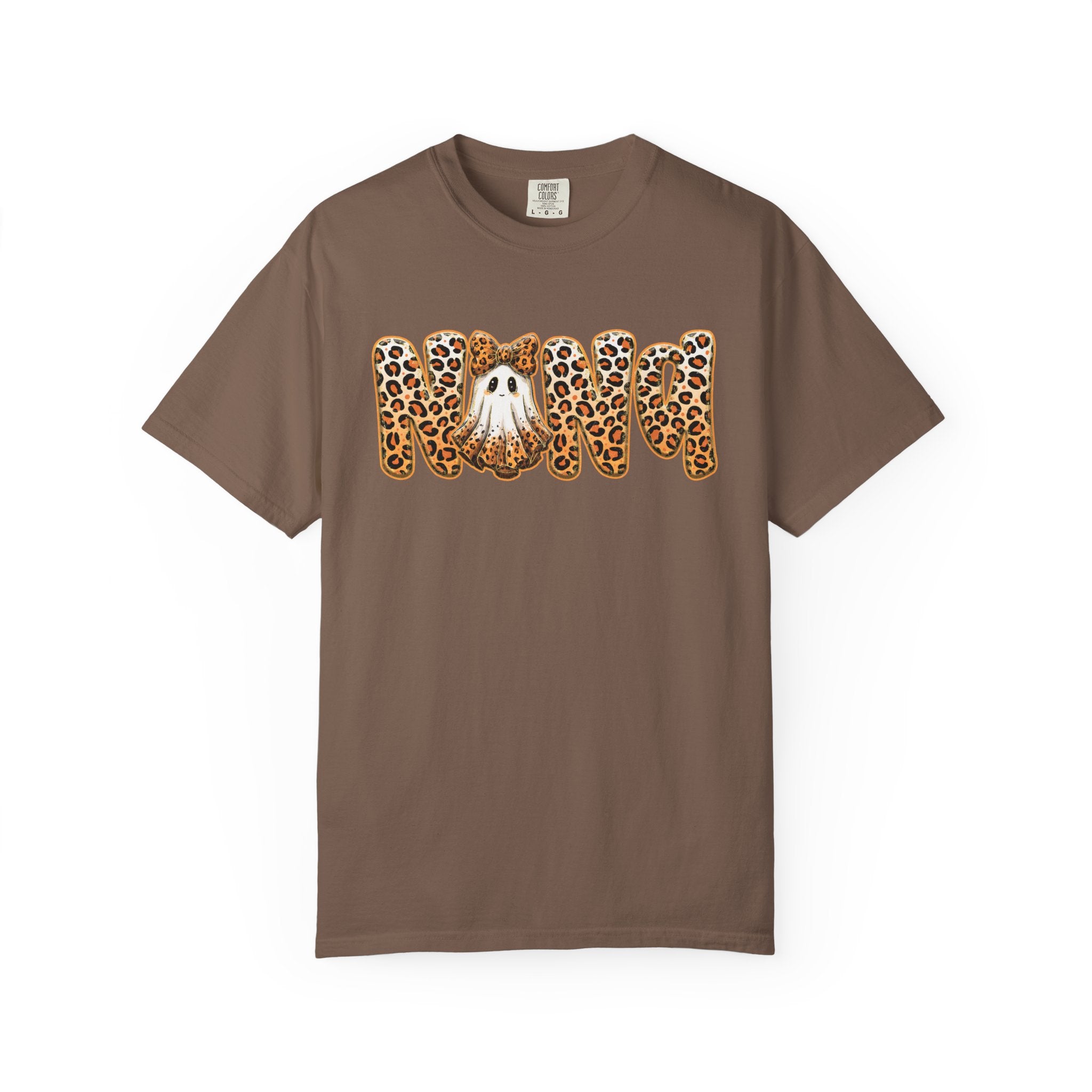 Leopard T-Shirt — 'Nana' Script with Paw & Leopard Print