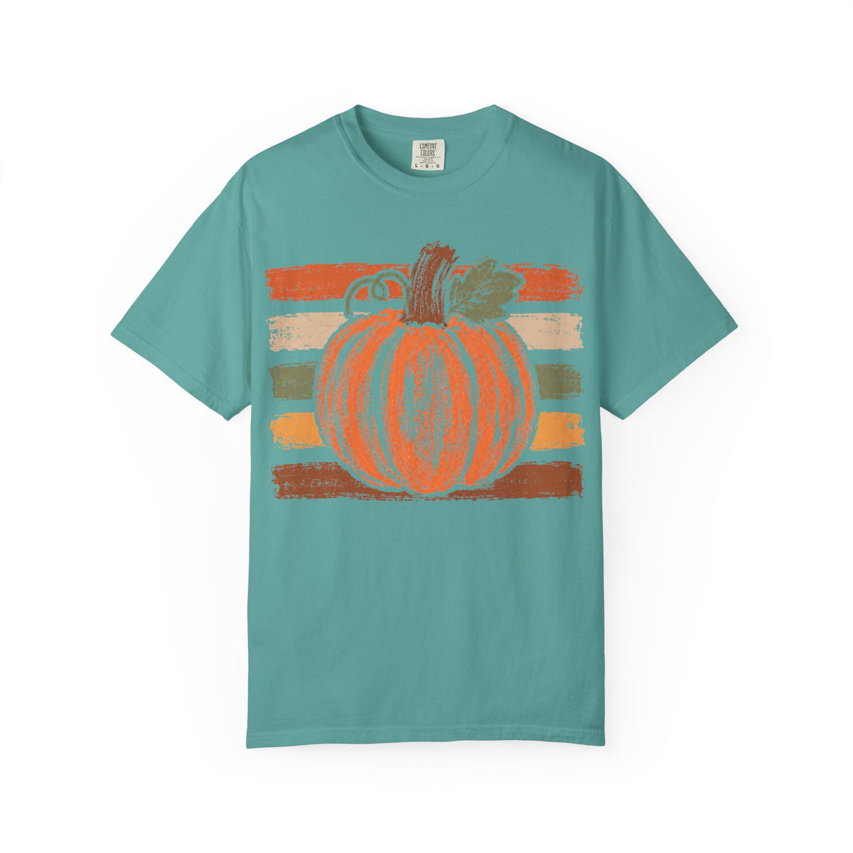 Pumpkin Retro Stripe T-Shirt — Vintage Fall Pumpkin Tee